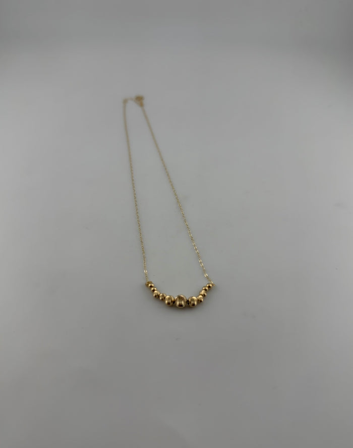 18K Gold Graduated Ball Cluster Necklace