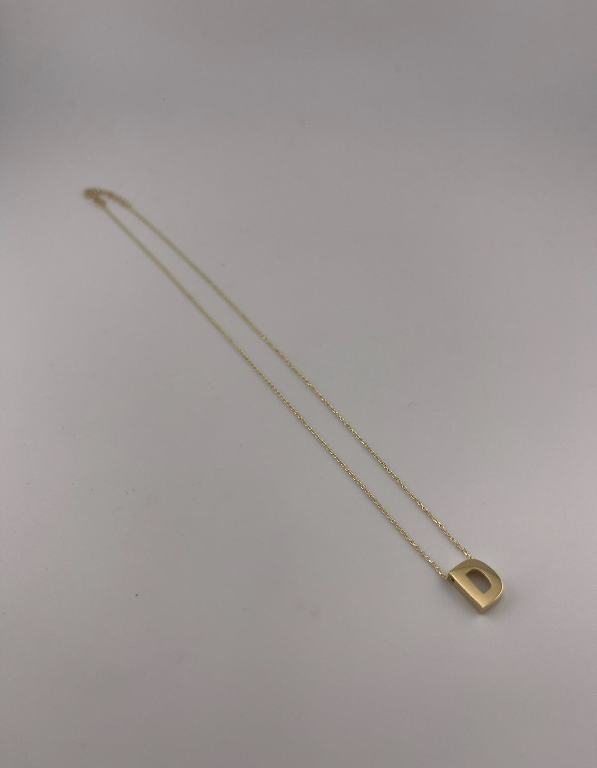 18K Yellow Gold Initial Letter Necklace - Image 2