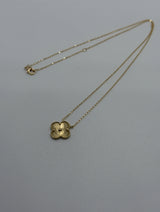 Solid 18k gold clover necklace, 12mm pendant - Image 1