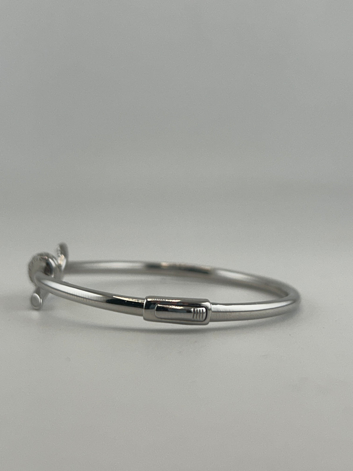 Silver Knot Bangle with CZ Stones - Image 2