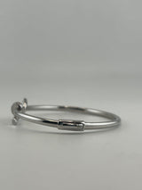 Silver Knot Bangle with CZ Stones - Image 2