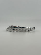 Silver Snake Bangle with CZ Stones - Image 1
