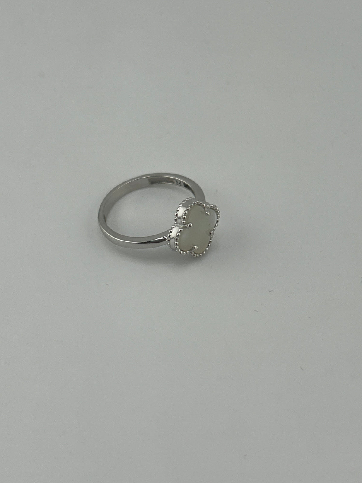 Sterling Silver Clover Ring - White Clover - Image 2