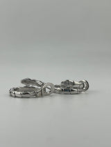 Silver Snake Earrings with CZ stones - Image 2