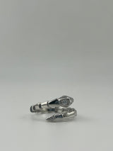 Silver Snake Ring with CZ Stones - Thick - Image 2