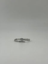 Silver Snake Ring with Pave CZ Stones - Thin - Image 1