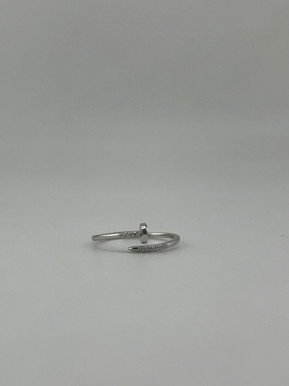 Thins Silver Nail Ring with premium zircon stones - Image 1