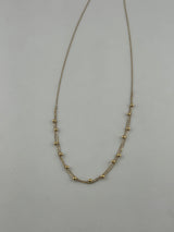 18K Solid Gold Ball Chain Necklace - Image 1