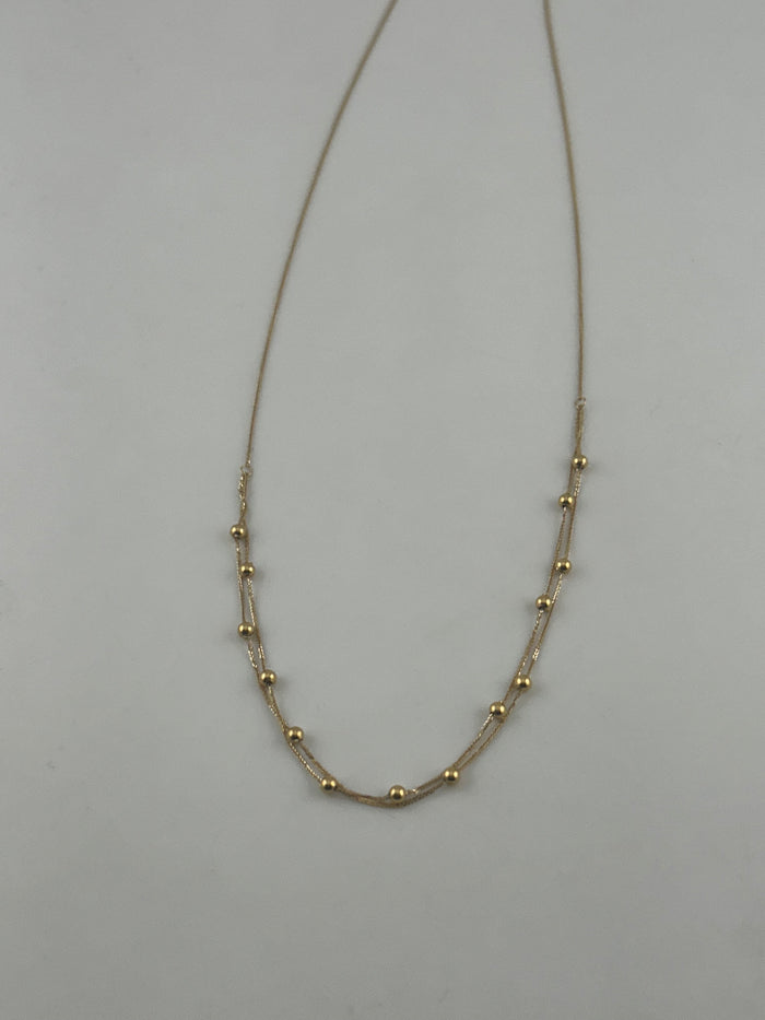 18K Solid Gold Ball Chain Necklace