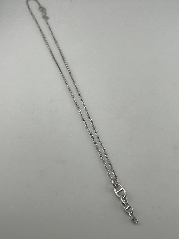 925 Sterling Silver Anchor Link Pendant Necklace