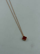 18K Solid Gold Single Clover Necklace - Image 7