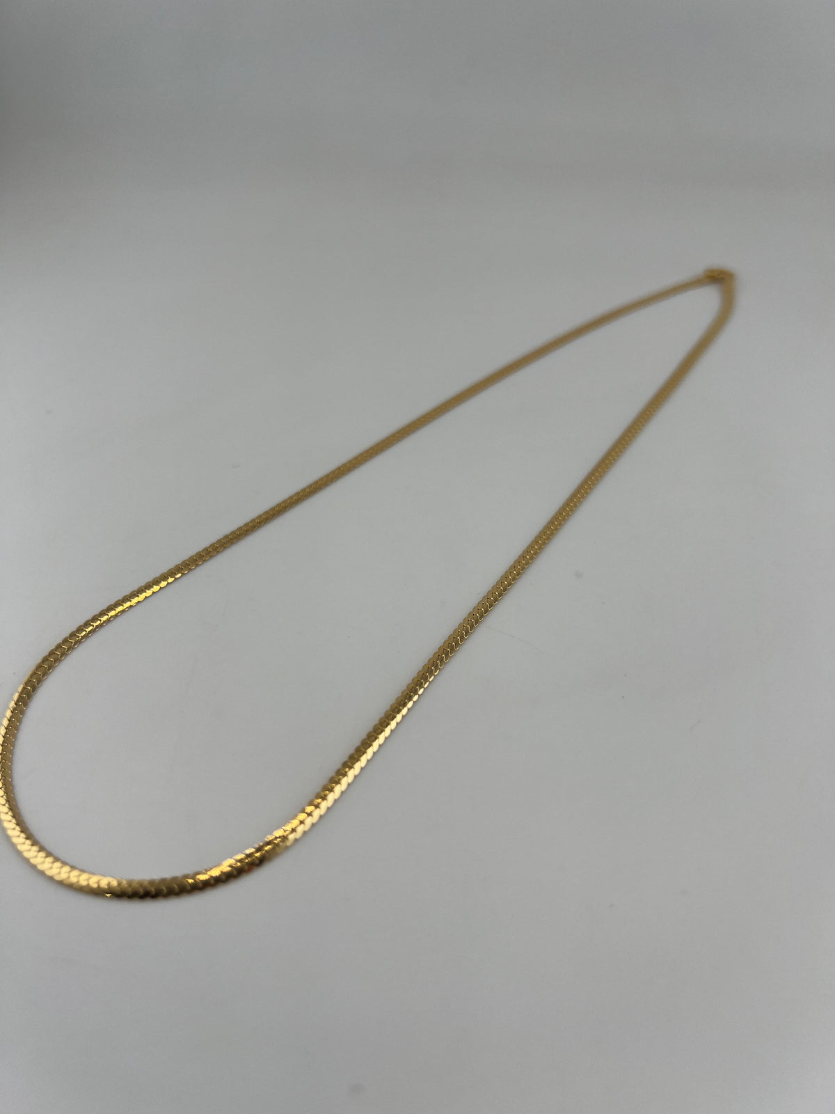 18K Solid Gold Tight Cuban Link Chain - Image 1