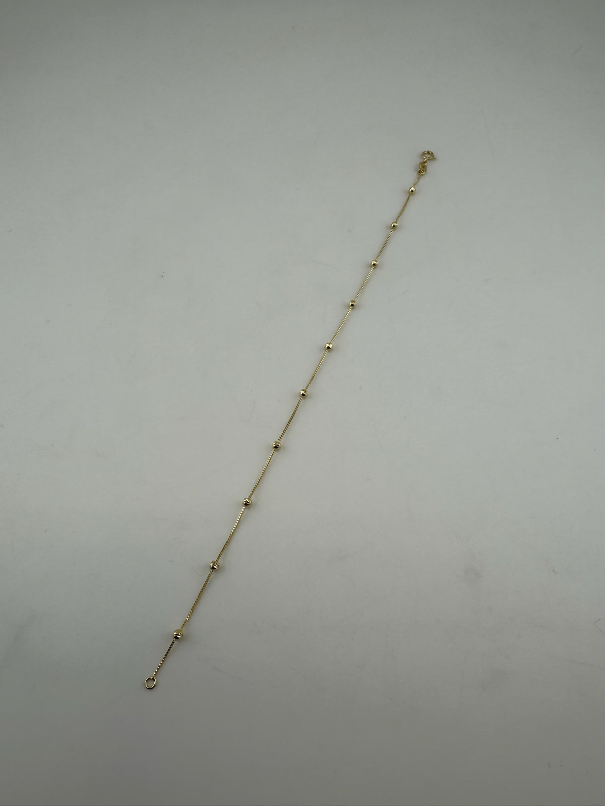 18K Solid Gold Diamond-Cut Beaded Bracelet - Image 2