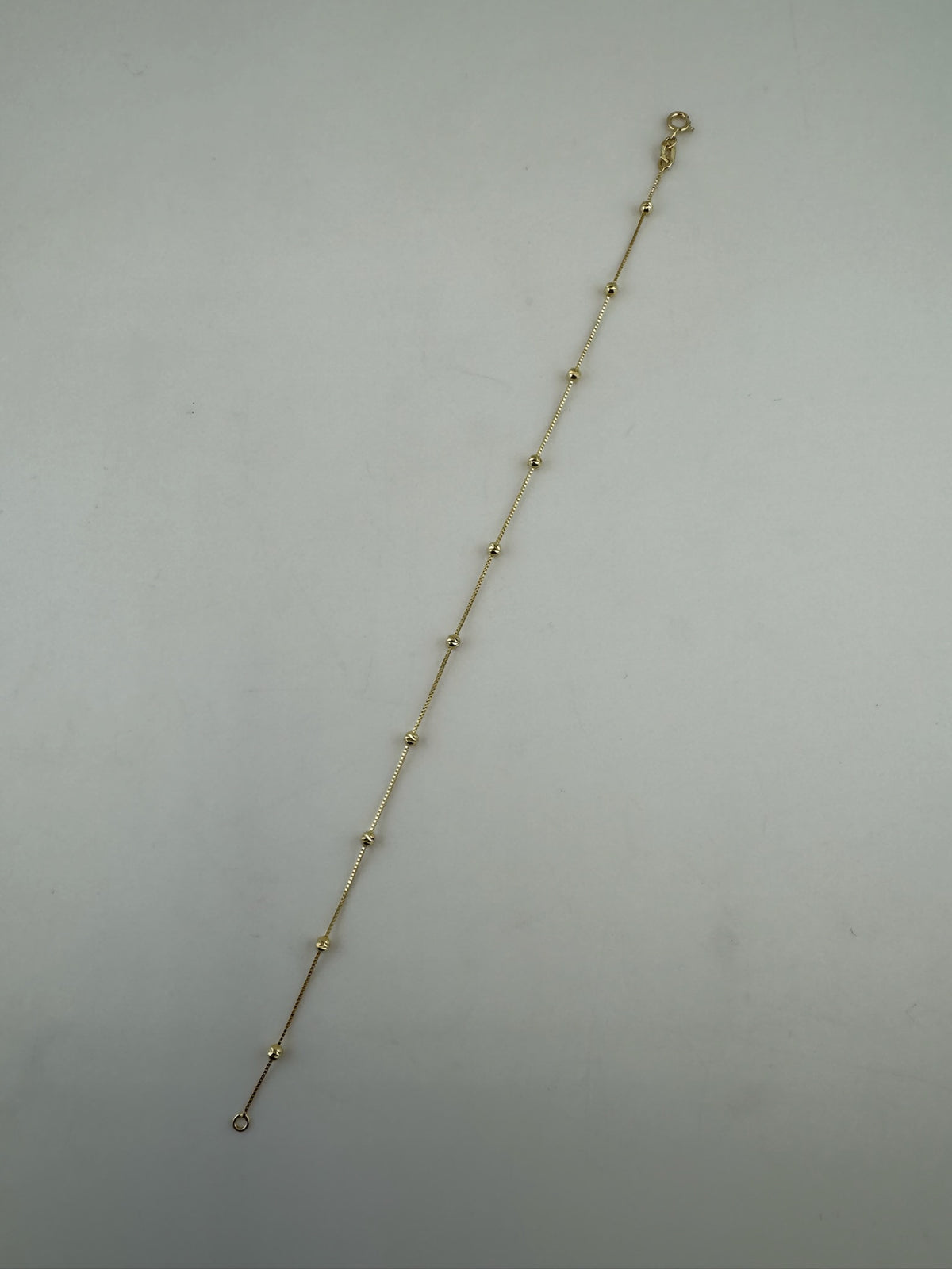 18K Solid Gold Diamond-Cut Beaded Bracelet - Image 1
