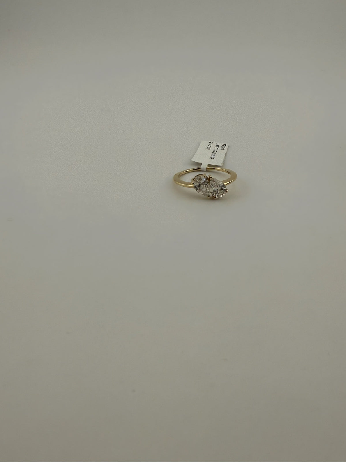 14K Yellow Gold Pear Shape Two-Stone Diamond Ring - Image 4