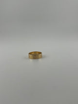 Regular width ring with screw markings, semi solid 18k gold - Image 1