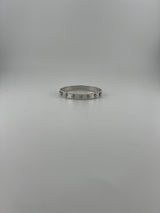 Solid White gold 18k clover bangle with CZ stones - Image 3