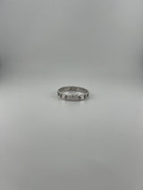 Solid White gold 18k clover bangle with CZ stones - Image 2