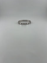 Solid White gold 18k clover bangle with CZ stones - Image 4