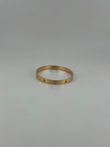 Two screws 18k yellow gold CZ six-stone bangle with screw markings - Image 2