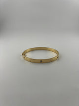 One screw six-stone CZ bangle with screw markings 18K gold - Image 1