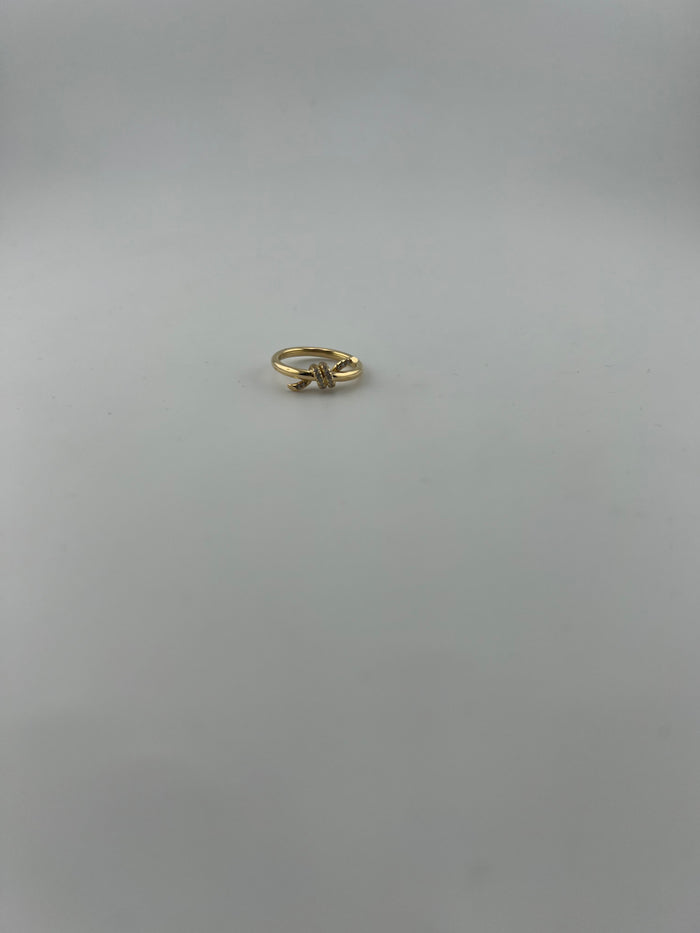 Knot ring with premium CZ stones