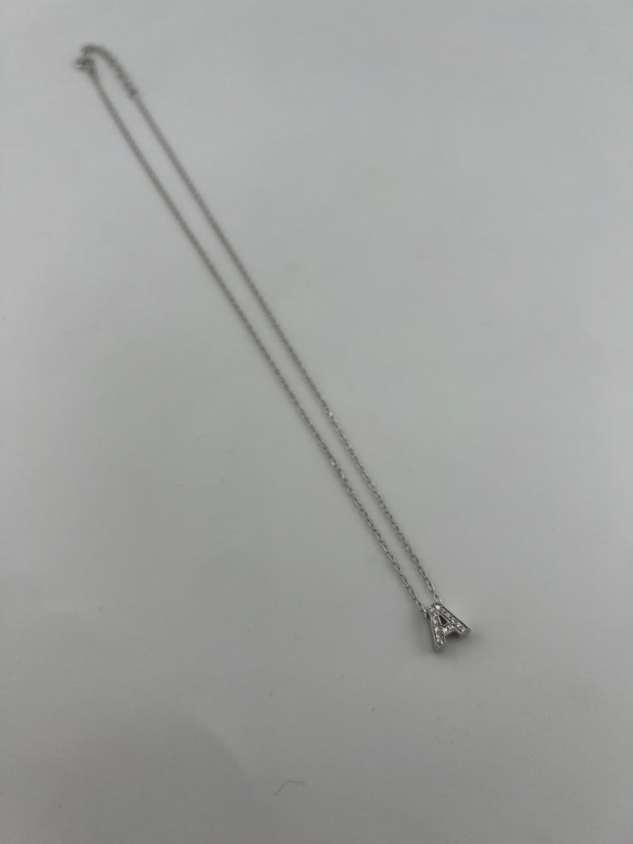 Premium 925 Sterling Silver Initial Necklace with CZ