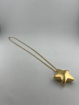 18k Solid Gold Star Pendant & Double Link Chain Necklace - Image 5