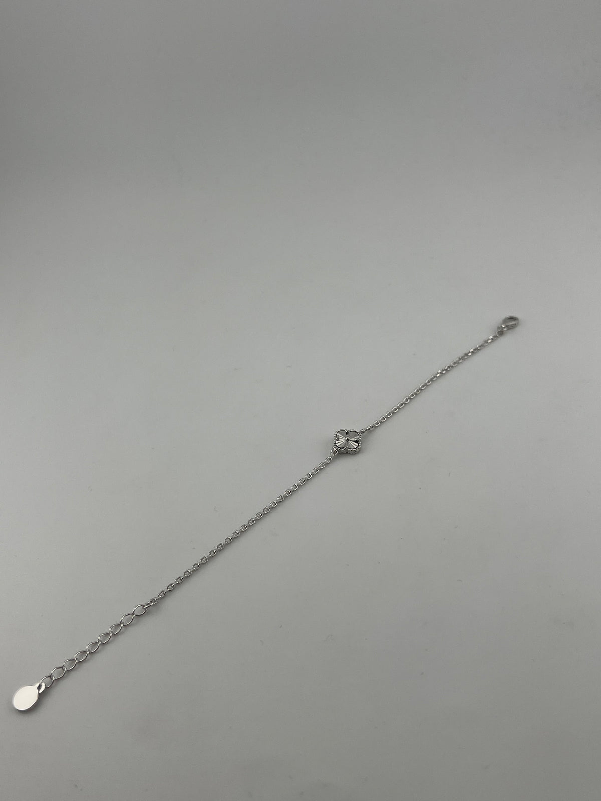 All-Silver Mini Single Clover Bracelet - Image 2