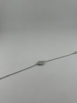 Large Single Silver Clover Bracelet - Image 2