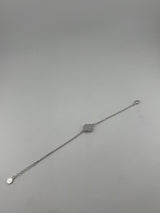 Large Single Silver Clover Bracelet - Image 4