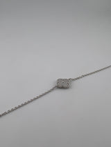 Large Single Silver Clover Bracelet - Image 3