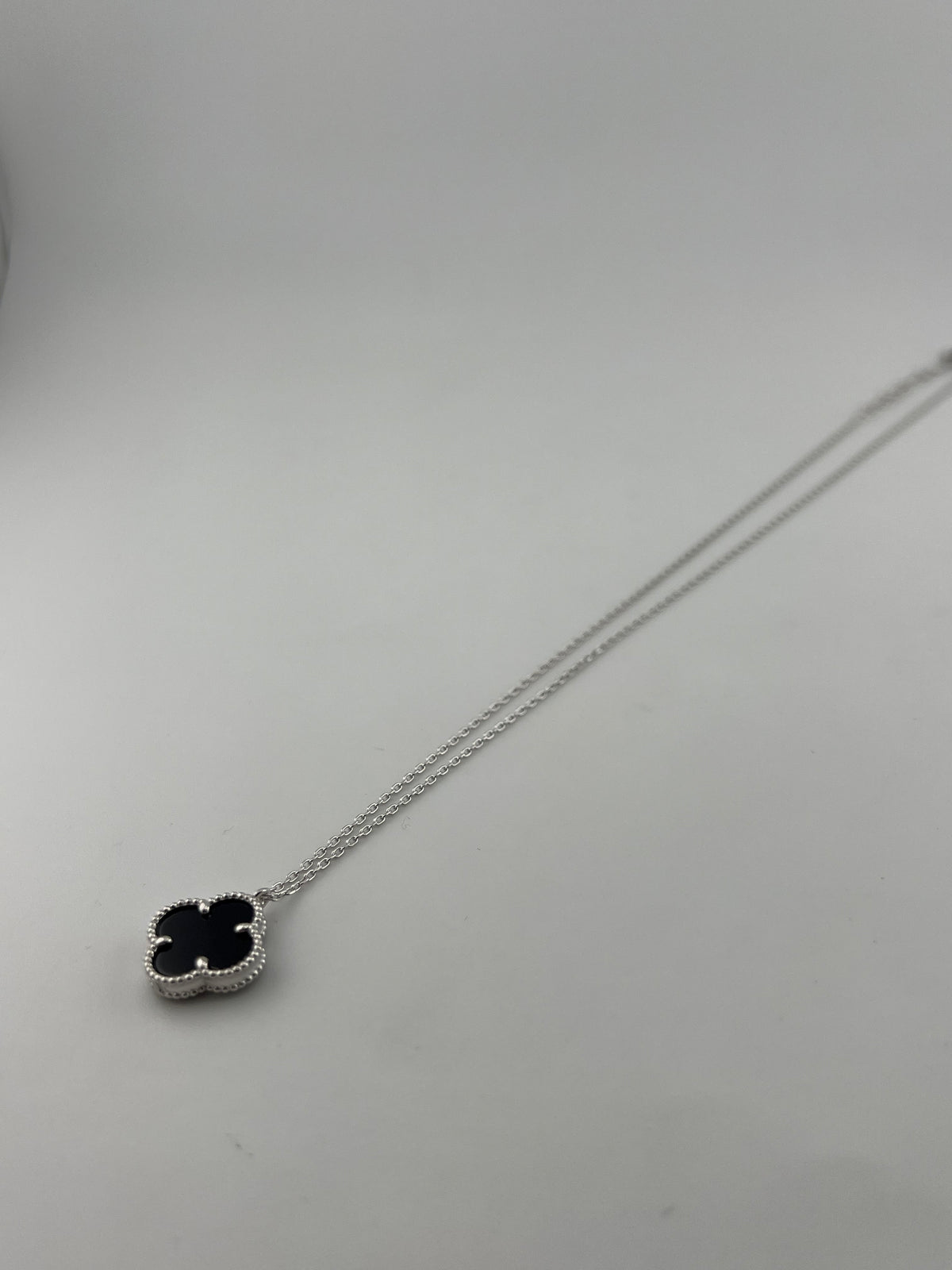 Premium 14mm Single Black Clover Necklace - Image 4