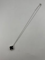 Premium 14mm Single Black Clover Necklace - Image 1