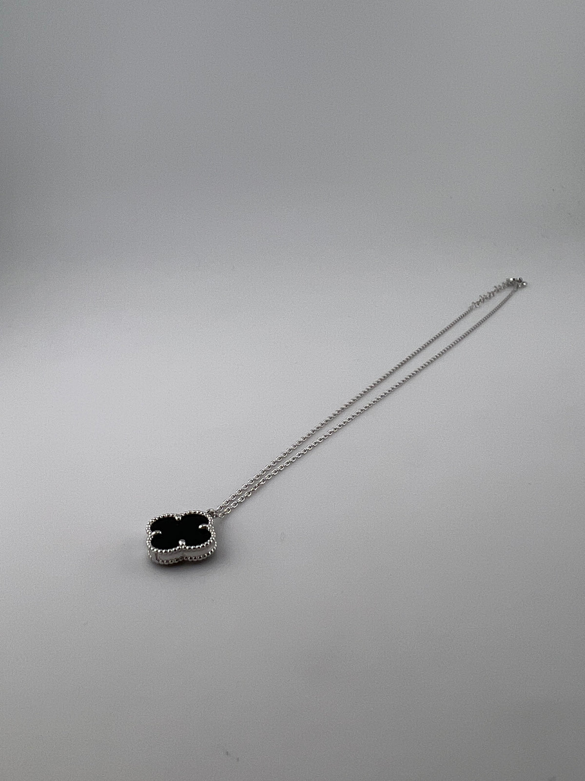 Premium 14mm Single Black Clover Necklace - Image 2