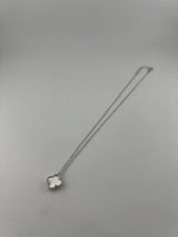 Single White Clover Necklace – 925 Sterling Silver - Image 1