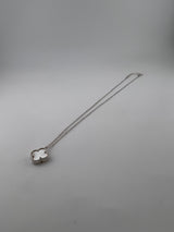Single White Clover Necklace – 925 Sterling Silver - Image 3