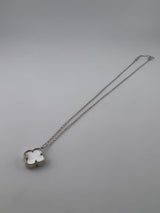 Single White Clover Necklace – 925 Sterling Silver - Image 2