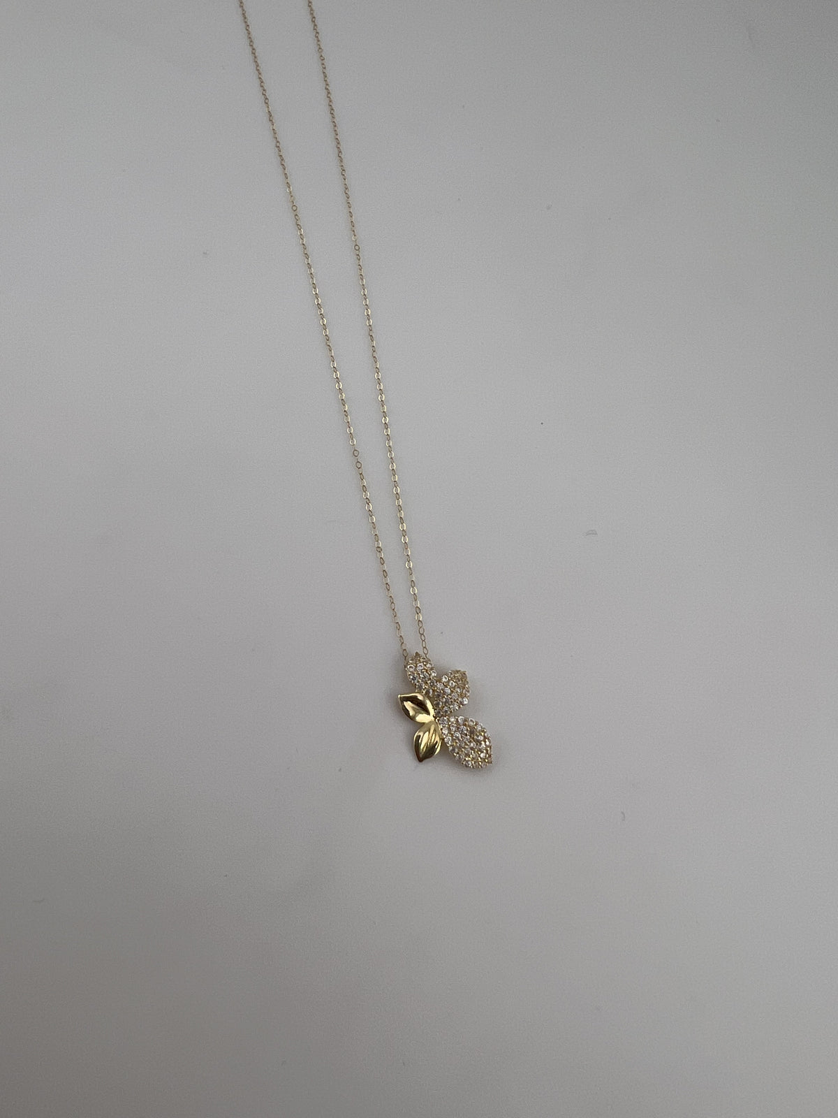 18K Solid Gold Butterfly Necklace - Image 3