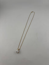 18K Gold Cubic Zirconia Pendant Necklace - Image 2