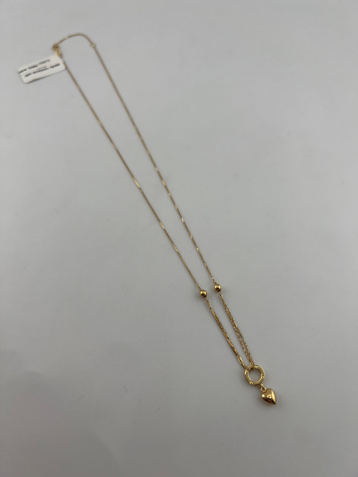 18K Solid Gold Small Heart Pendant Necklace - Image 2