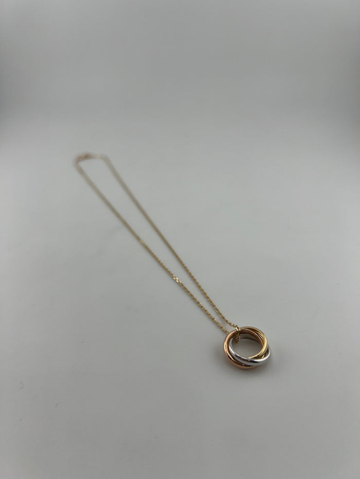18K Gold Three-Tone Ring Necklace
