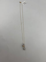 18K Gold Tricolor Safety Pin Necklace - Image 2