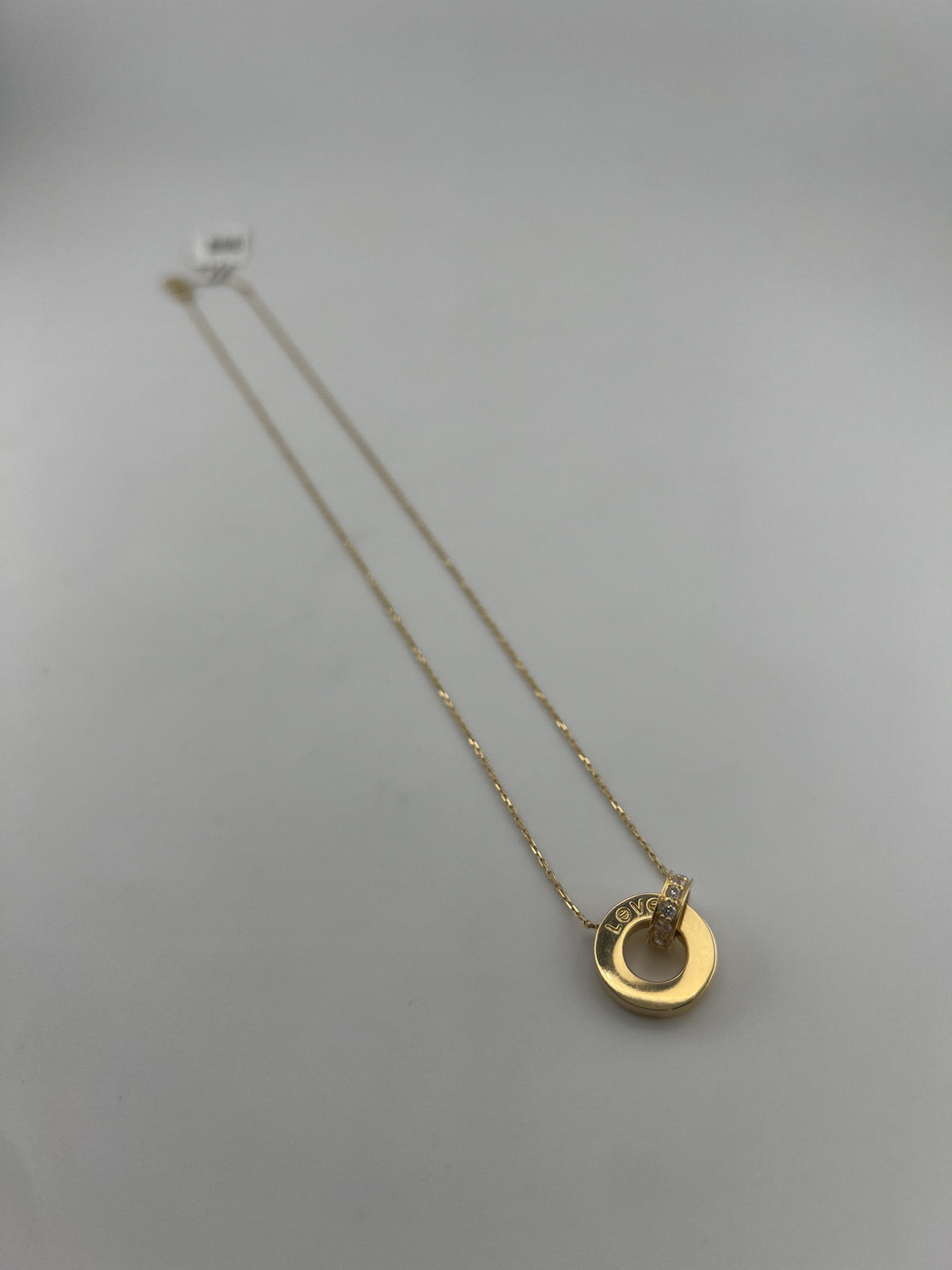 18K Gold S&L Interlocking Rings Necklace - Image 2