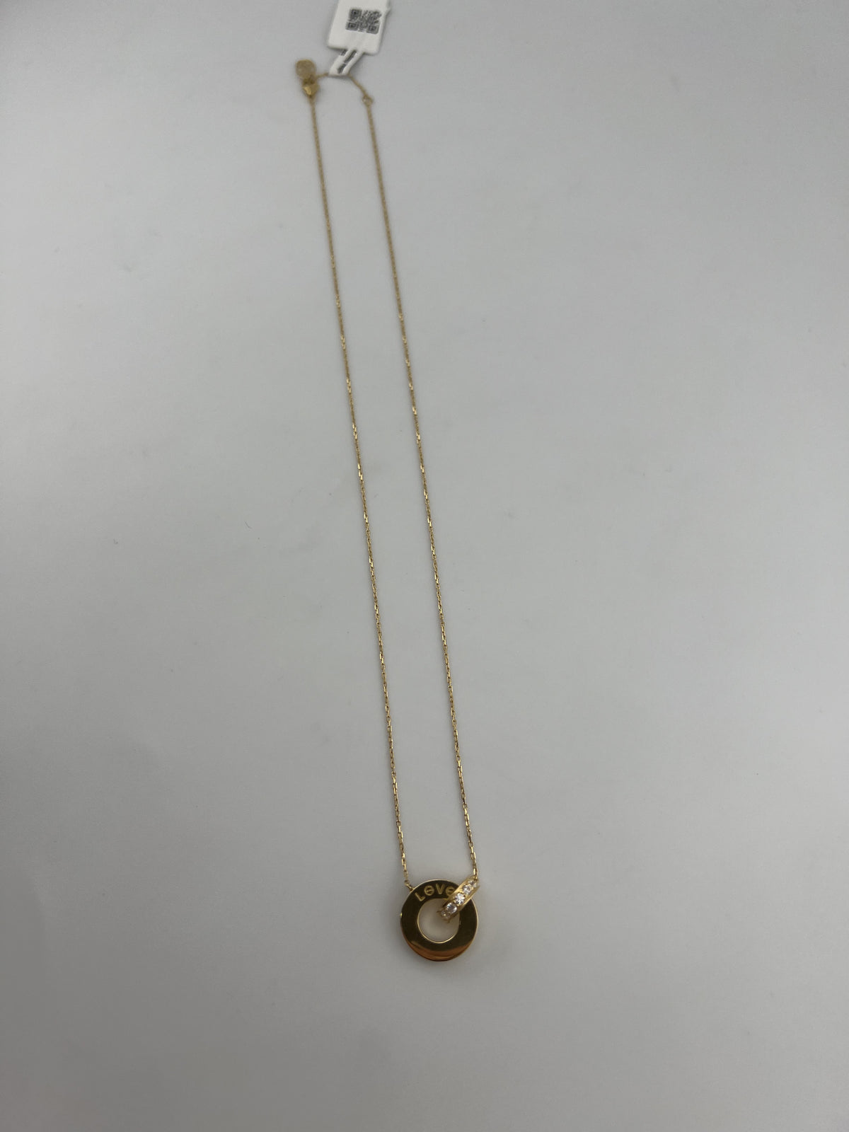 18K Gold S&L Interlocking Rings Necklace - Image 3