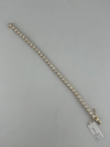 8 Carat Round Bezel Tennis Bracelet, 14K Yellow Gold, Lab Diamond - Image 2
