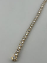 8 Carat Round Bezel Tennis Bracelet, 14K Yellow Gold, Lab Diamond - Image 3