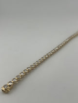 8 Carat Round Bezel Tennis Bracelet, 14K Yellow Gold, Lab Diamond - Image 4