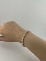 8 Carat Round Bezel Tennis Bracelet, 14K Yellow Gold, Lab Diamond - Image 5