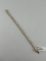 8 Carat North South Pear Shape Tennis Bracelet, 14k Yellow Gold, Lab Diamond - Image 3